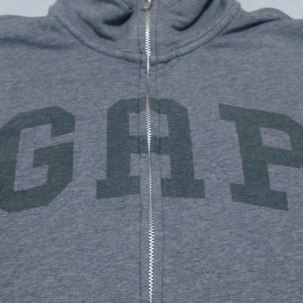 GAP Tracksuit Jacket Men's Medium Long Sleeve Full Zip Grey Spell Out - Picture 4 of 7